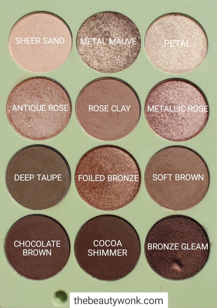 Pixi Natural Beauty Eyeshadow Palette Names