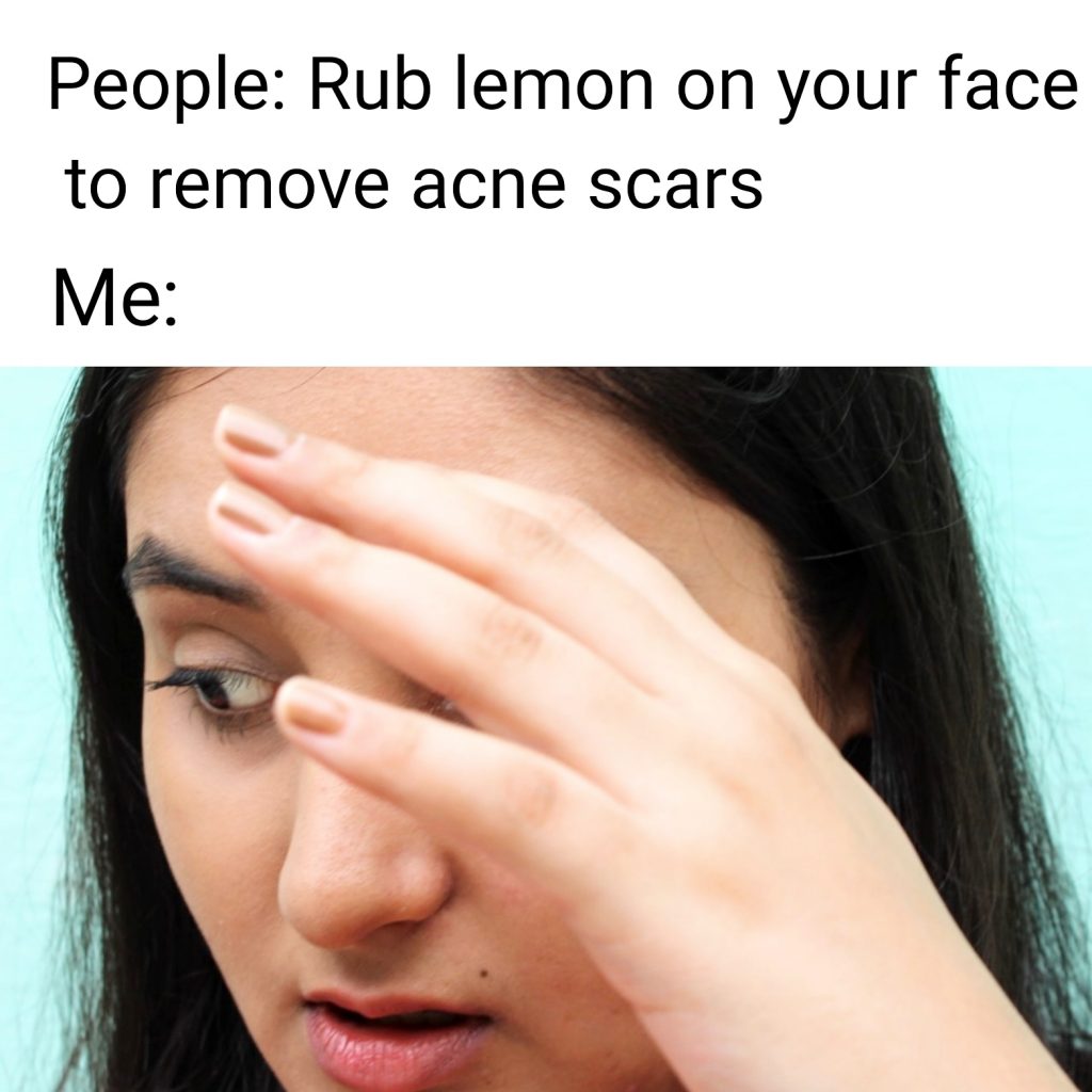 Using lemon on face
