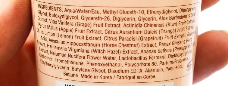 Pixi glow tonic cleansing gel Ingredients